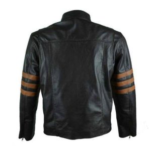 Alternative view of MEN CAFE RACER BROWN STRIPE LEATHER JACKET SI-177