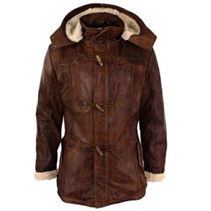 Alternative view of DETACHABLE HOODED MEN’S BROWN DUFFLE COAT SI-321