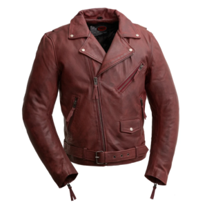 Fillmore – Men’s Leather Motorcycle Jacket (Oxblood) SI-150