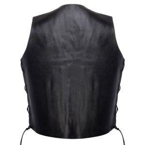 Alternative view of JOHNNY REB MENS KANGAROO VALLEY LEATHER VEST - BLACK SI-810