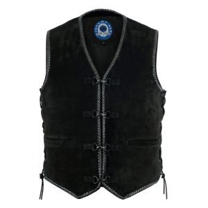 JOHNNY REB MENS LIGHTNING RIDGE SUEDE VEST - BLACK SI-807