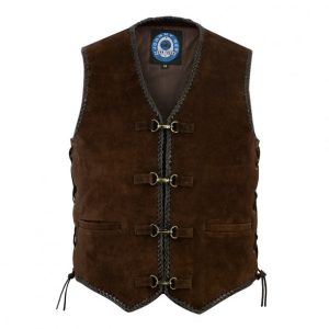 JOHNNY REB MENS GILLIES SUEDE VEST - BROWN SI-806