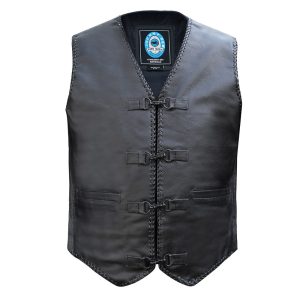 Alternative view of JOHNNY REB MENS SAVAGE RIVER LEATHER VEST - BLACK SI-804