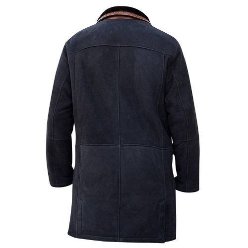 MEN’S SUED LONG LEATHER COAT SI-343 - Image 3