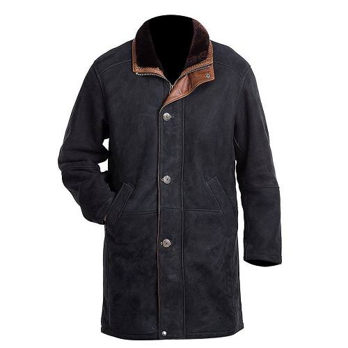 MEN’S SUED LONG LEATHER COAT SI-343