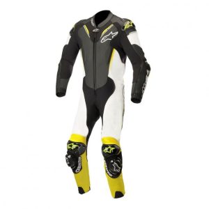 2018 ALPINESTARS ATEM V3 LEATHER SUIT - BLACK/WHITE/FLUORO YELLOW SI-705