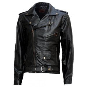 Alternative view of Terminator Black Motorcycle Leather Jacket SI-102