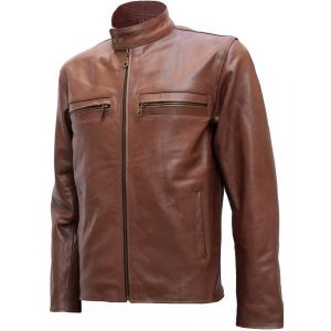 Men's Elegant Brown Fashion Leather Jacket SI-117
