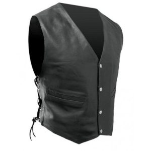 RJAYS MENS LEATHER LACE-UP VEST SI-812
