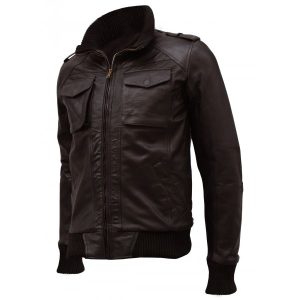 Alternative view of Classic Leather Bomber Jacket SI-206